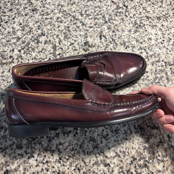 GH Bass Men's Vintage Maroon Classic Walton Leather Penny Loafer Size 10D - Picture 6 of 10